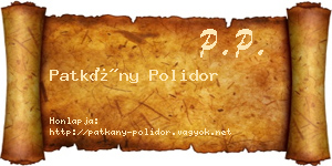 Patkány Polidor névjegykártya